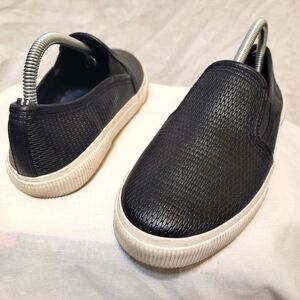 Nautica Conaway Textured Womens Slip On Sneakers Sz 8 Black